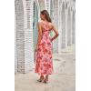 imageGRACE KARIN 2025 Womens Criss Cross Halterneck Sleeveless Summer Floral Print Flowy A Line Maxi DressBrightpink