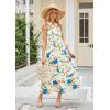 imageGRACE KARIN 2025 Womens Criss Cross Halterneck Sleeveless Summer Floral Print Flowy A Line Maxi DressFloral White 2