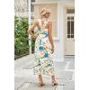 imageGRACE KARIN 2025 Womens Criss Cross Halterneck Sleeveless Summer Floral Print Flowy A Line Maxi DressFloral White 2