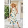 imageGRACE KARIN 2025 Womens Criss Cross Halterneck Sleeveless Summer Floral Print Flowy A Line Maxi DressFloral White 2