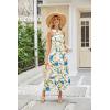 imageGRACE KARIN 2025 Womens Criss Cross Halterneck Sleeveless Summer Floral Print Flowy A Line Maxi DressFloral White 2