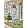 imageGRACE KARIN 2025 Womens Criss Cross Halterneck Sleeveless Summer Floral Print Flowy A Line Maxi DressFloral White Blue