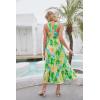 imageGRACE KARIN 2025 Womens Criss Cross Halterneck Sleeveless Summer Floral Print Flowy A Line Maxi DressGreen Viola