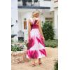 imageGRACE KARIN 2025 Womens Criss Cross Halterneck Sleeveless Summer Floral Print Flowy A Line Maxi DressMagenta Tie Dye