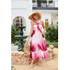 imageGRACE KARIN 2025 Womens Criss Cross Halterneck Sleeveless Summer Floral Print Flowy A Line Maxi DressMagenta Tie Dye