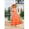 imageGRACE KARIN 2025 Womens Criss Cross Halterneck Sleeveless Summer Floral Print Flowy A Line Maxi DressOrange