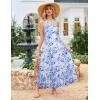 imageGRACE KARIN 2025 Womens Criss Cross Halterneck Sleeveless Summer Floral Print Flowy A Line Maxi DressPeony Blue