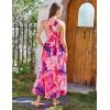 imageGRACE KARIN 2025 Womens Criss Cross Halterneck Sleeveless Summer Floral Print Flowy A Line Maxi DressPink Abstract