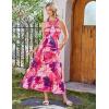 imageGRACE KARIN 2025 Womens Criss Cross Halterneck Sleeveless Summer Floral Print Flowy A Line Maxi DressPink Abstract