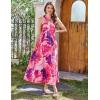 imageGRACE KARIN 2025 Womens Criss Cross Halterneck Sleeveless Summer Floral Print Flowy A Line Maxi DressPink Abstract