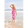 imageGRACE KARIN 2025 Womens Criss Cross Halterneck Sleeveless Summer Floral Print Flowy A Line Maxi DressPink Watercolour