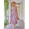 imageGRACE KARIN 2025 Womens Criss Cross Halterneck Sleeveless Summer Floral Print Flowy A Line Maxi DressPurple
