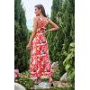 imageGRACE KARIN 2025 Womens Criss Cross Halterneck Sleeveless Summer Floral Print Flowy A Line Maxi DressRose Orange