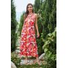 imageGRACE KARIN 2025 Womens Criss Cross Halterneck Sleeveless Summer Floral Print Flowy A Line Maxi DressRose Orange
