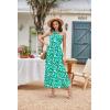 imageGRACE KARIN 2025 Womens Criss Cross Halterneck Sleeveless Summer Floral Print Flowy A Line Maxi DressViridis