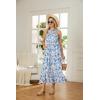 imageGRACE KARIN 2025 Womens Criss Cross Halterneck Sleeveless Summer Floral Print Flowy A Line Maxi DressWhite Blue