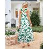 imageGRACE KARIN 2025 Womens Criss Cross Halterneck Sleeveless Summer Floral Print Flowy A Line Maxi DressWhite Green