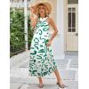 imageGRACE KARIN 2025 Womens Criss Cross Halterneck Sleeveless Summer Floral Print Flowy A Line Maxi DressWhite Green