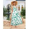 imageGRACE KARIN 2025 Womens Criss Cross Halterneck Sleeveless Summer Floral Print Flowy A Line Maxi DressWhite Green