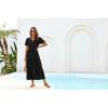 imageGRACE KARIN Summer Womens Maxi Dress Flowy VNeck Short Sleeve Bohemian Beach Sundress Casual Tiered Long Dresses for WomenBlack