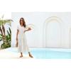 imageGRACE KARIN Summer Womens Maxi Dress Flowy VNeck Short Sleeve Bohemian Beach Sundress Casual Tiered Long Dresses for WomenWhite
