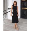 imageGRACE KARIN Women 2025 Work Dress Sleeveless Tie Waist Elegant Party Cocktail A Line Flowy Midi Dress with PocketsBlack