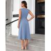 imageGRACE KARIN Women 2025 Work Dress Sleeveless Tie Waist Elegant Party Cocktail A Line Flowy Midi Dress with PocketsGrey Blue