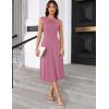 imageGRACE KARIN Women 2025 Work Dress Sleeveless Tie Waist Elegant Party Cocktail A Line Flowy Midi Dress with PocketsPurple Pink