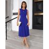 imageGRACE KARIN Women 2025 Work Dress Sleeveless Tie Waist Elegant Party Cocktail A Line Flowy Midi Dress with PocketsRoyal Blue