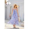 imageGRACE KARIN Womens 2025 Summer Beach Dress Floral V Neck Tie Front Spaghetti Strap Flowy Long Dress Boho Maxi DressPurple Floral