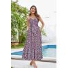 imageGRACE KARIN Womens 2025 Summer Beach Dress Floral V Neck Tie Front Spaghetti Strap Flowy Long Dress Boho Maxi DressPurple Pink Floral