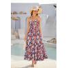 imageGRACE KARIN Womens 2025 Summer Beach Dress Floral V Neck Tie Front Spaghetti Strap Flowy Long Dress Boho Maxi DressRed Yellow Floral