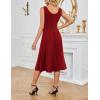 imageGRACE KARIN Womens Sleeveless Cocktail Party Dress 2025 Wedding Guest Vintage A Line Midi Dresses with PocketsBurgundy