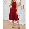 imageGRACE KARIN Womens Sleeveless Cocktail Party Dress 2025 Wedding Guest Vintage A Line Midi Dresses with PocketsBurgundy