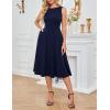 imageGRACE KARIN Womens Sleeveless Cocktail Party Dress 2025 Wedding Guest Vintage A Line Midi Dresses with PocketsNavy Blue