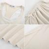 imageGRACE KARIN Womens Summer Casual Midi Bodycon Dress 2025 Crew Neck Drawsting Side Slit Beach Vacation Sleeveless Long DressApricot