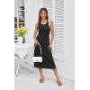 imageGRACE KARIN Womens Summer Casual Midi Bodycon Dress 2025 Crew Neck Drawsting Side Slit Beach Vacation Sleeveless Long DressBlack