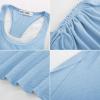 imageGRACE KARIN Womens Summer Casual Midi Bodycon Dress 2025 Crew Neck Drawsting Side Slit Beach Vacation Sleeveless Long DressLight Blue