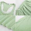 imageGRACE KARIN Womens Summer Casual Midi Bodycon Dress 2025 Crew Neck Drawsting Side Slit Beach Vacation Sleeveless Long DressLight Green