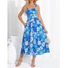 imageGRACE KARIN Womens Summer Floral Midi Dress 2025 Sleeveless Square Neck Boho Beach Casual Dresses with PocketsBlue Flower