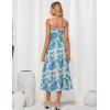imageGRACE KARIN Womens Summer Floral Midi Dress 2025 Sleeveless Square Neck Boho Beach Casual Dresses with PocketsBlue Leaf