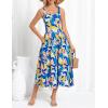 imageGRACE KARIN Womens Summer Floral Midi Dress 2025 Sleeveless Square Neck Boho Beach Casual Dresses with PocketsBlue Pink Flower