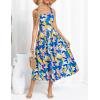imageGRACE KARIN Womens Summer Floral Midi Dress 2025 Sleeveless Square Neck Boho Beach Casual Dresses with PocketsBlue Pink Flower