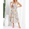 imageGRACE KARIN Womens Summer Floral Midi Dress 2025 Sleeveless Square Neck Boho Beach Casual Dresses with PocketsCheckered Painting