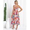 imageGRACE KARIN Womens Summer Floral Midi Dress 2025 Sleeveless Square Neck Boho Beach Casual Dresses with PocketsRed Floral