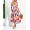 imageGRACE KARIN Womens Summer Floral Midi Dress 2025 Sleeveless Square Neck Boho Beach Casual Dresses with PocketsRed Floral