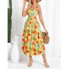 imageGRACE KARIN Womens Summer Floral Midi Dress 2025 Sleeveless Square Neck Boho Beach Casual Dresses with PocketsYellow Fruit Flower