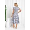 imageGRACE KARIN Womens Summer Floral Midi Dresses Short Sleeve Beach Wedding Guest Dress Drawstring Long Flowy Dress with PocketsBlue and White Flower
