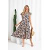 imageGRACE KARIN Womens Summer Floral Midi Dresses Short Sleeve Beach Wedding Guest Dress Drawstring Long Flowy Dress with PocketsNavy Blue Floral