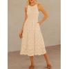 imageGRACE KARIN Womens Summer Sleeveless Tank Dress A Line Midi Dress Eyelet Crewneck Casual Holiday Dress with PocketsApricot